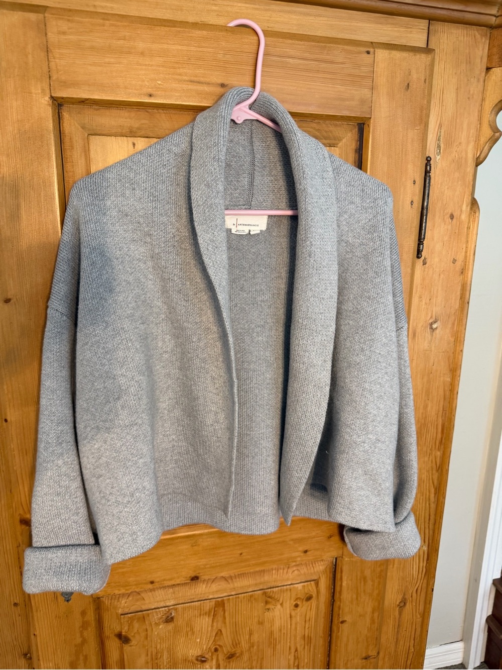 Anthropologie Cozy Gray Open-Front Women’s Yoga Cardigan One Size
